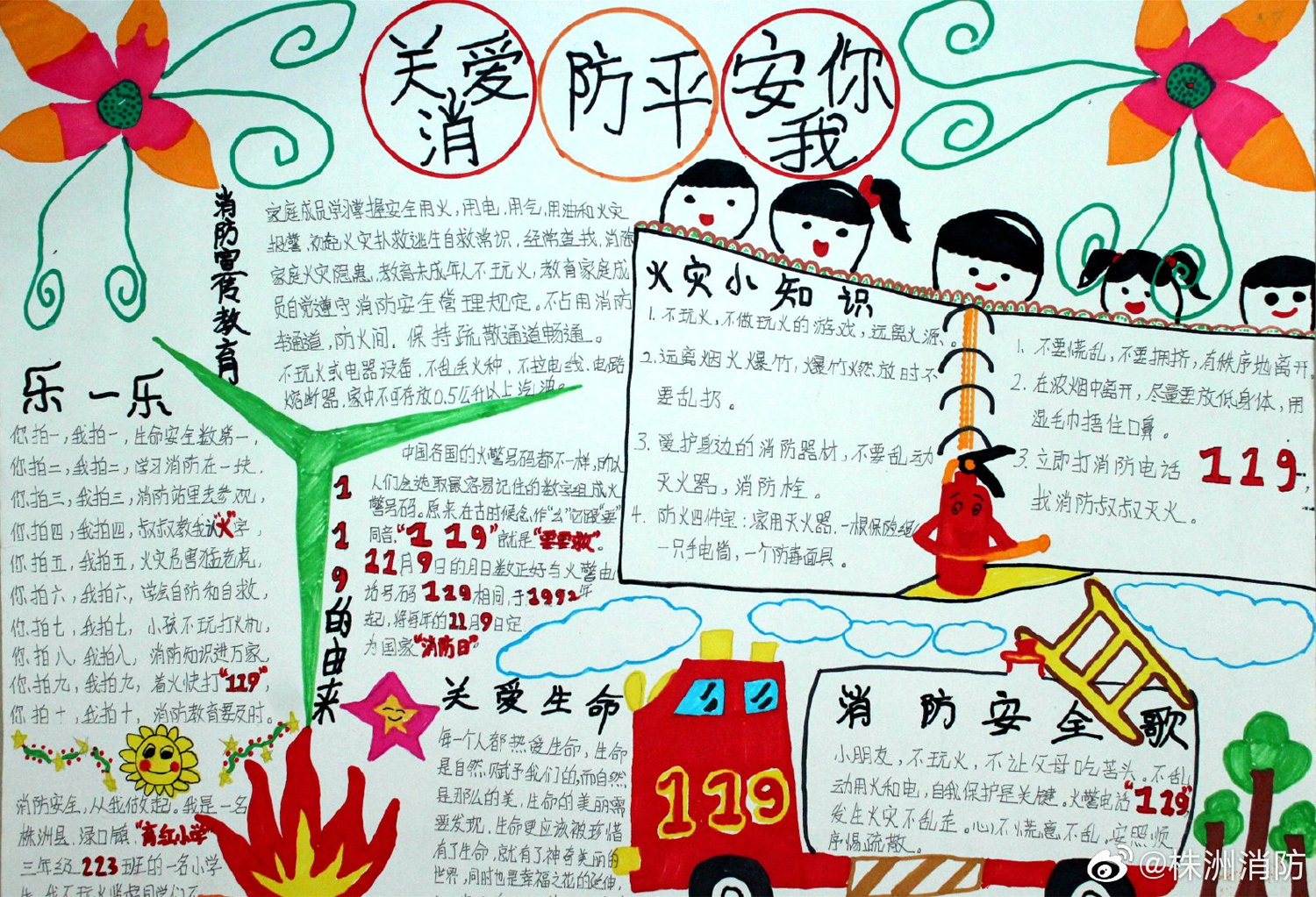 消費安全知識科普內容的兒童機手抄報